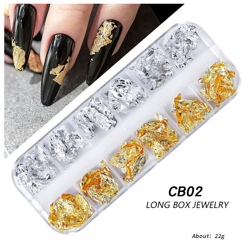 Foil Kit Fragments DIY Aluminum Paper Nail Stickers Flakes