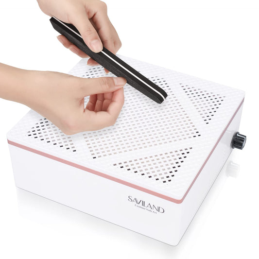SAVILAND Nail Dust Collector: Super Quiet Dust Collector Machine Reusable Filter & Powerful 60W Nail Vacuum Cleaner Fan Electric Manicure Tool for Acrylic Nails Builder Extension Hard Nails Low Noise