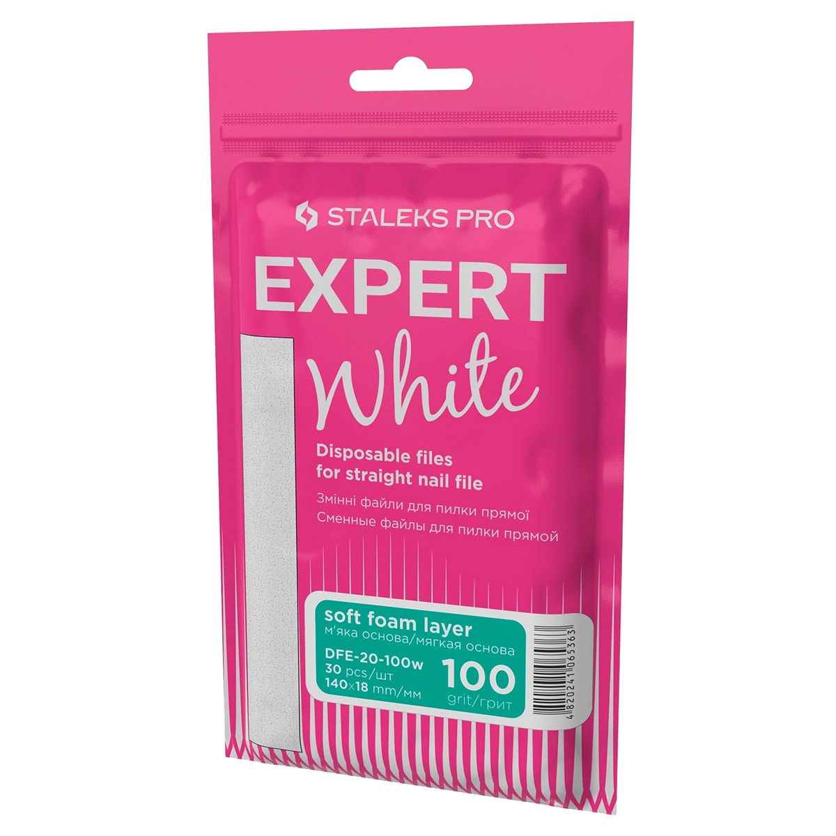 DISPOSABLE FILES FOR STRAIGHT NAIL FILE (SOFT BASE) EXPERT 20 (30 PCS) DFE-20 W- STALEKS™