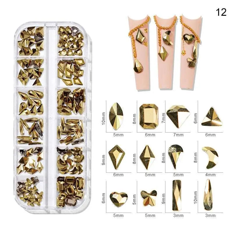Multi-Color 3D Nail Art Rhinestones