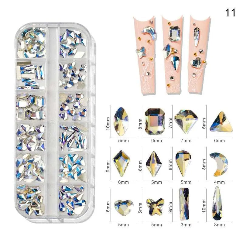 Multi-Color 3D Nail Art Rhinestones
