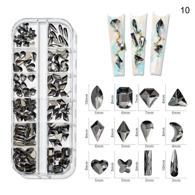 Multi-Color 3D Nail Art Rhinestones
