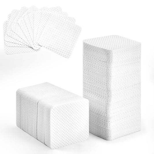 BABONIE Lint Free Nail Wipes 540PCS Non-Woven Soft Nail Polish Remover Wipes Super Absorbent Nail Wipes for Fingernail Polish Remover - Eyelash Extension - Nail Art- DIY Nail Supplies (White)