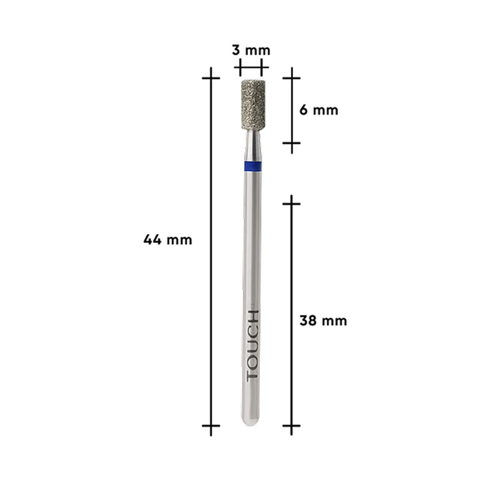 TOUCH - Diamond Cylinder Nail Drill Bit Blue 3.0 mm